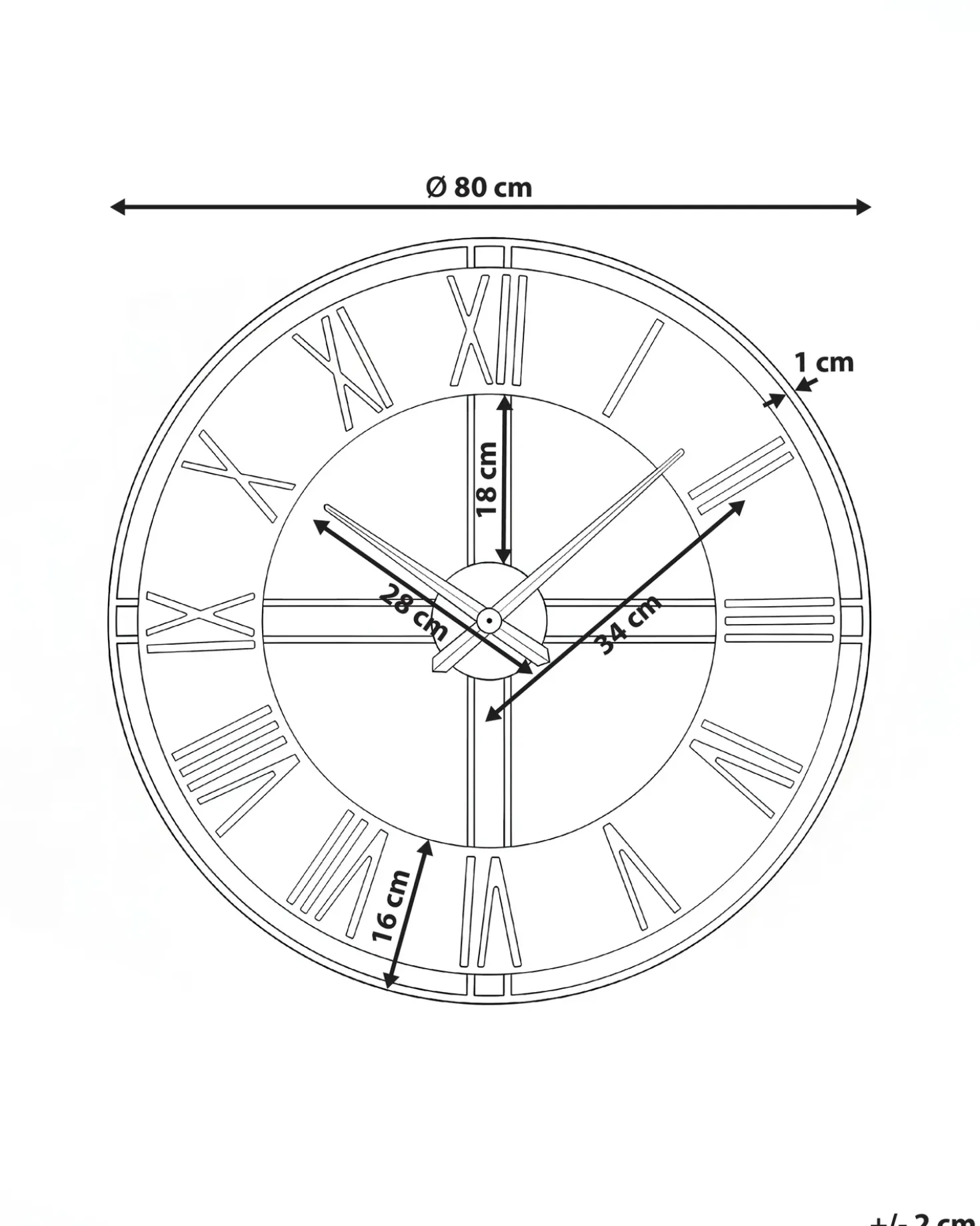 Orologio da parete PERIGNY 80 cm Metallo Nero
