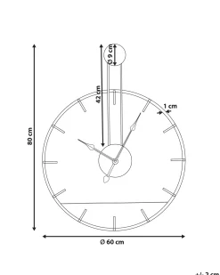 Orologio da parete TAUGON 60 cm Metallo Nero