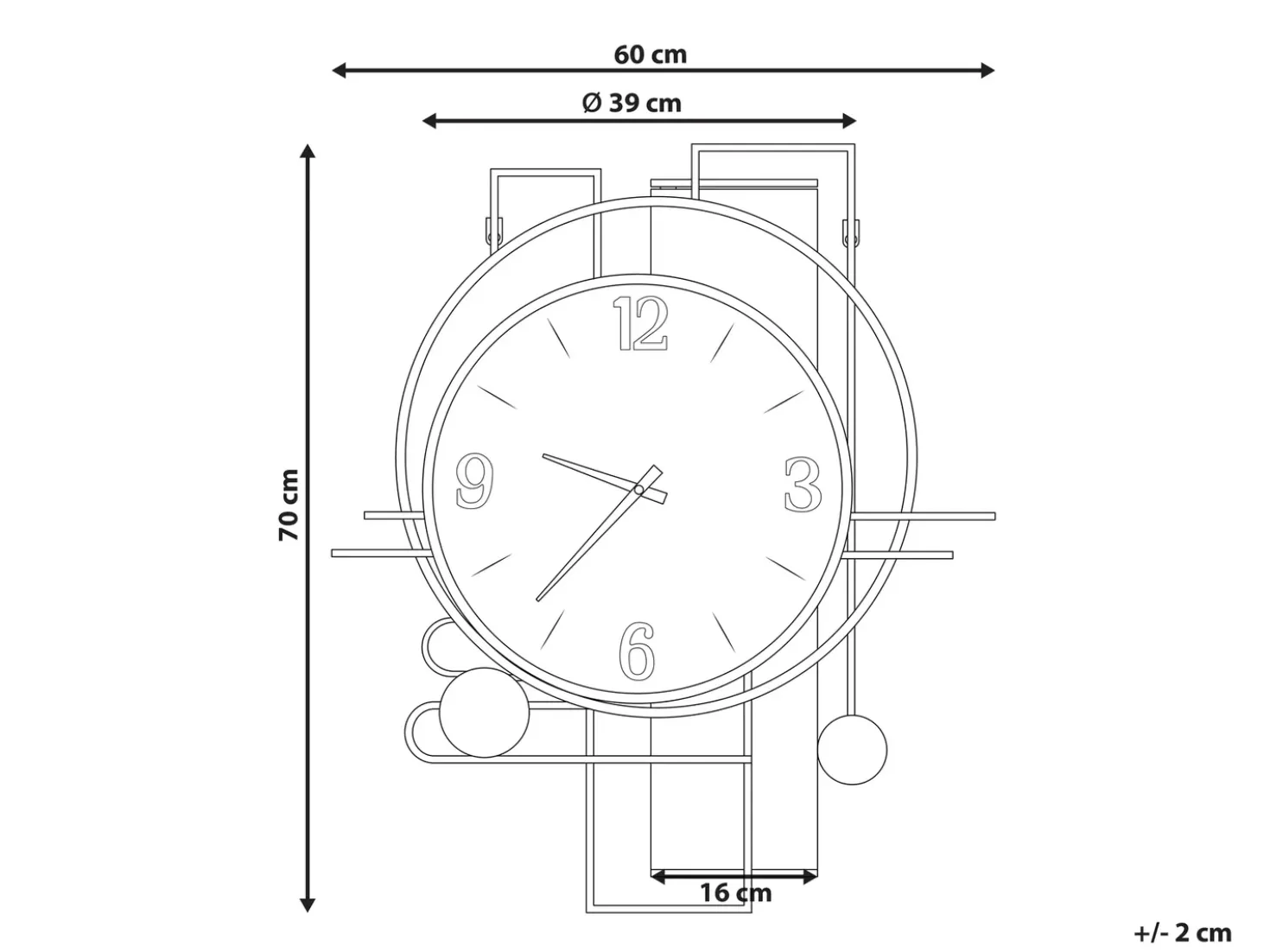 Orologio da parete TAVEL 60 cm Multicolore