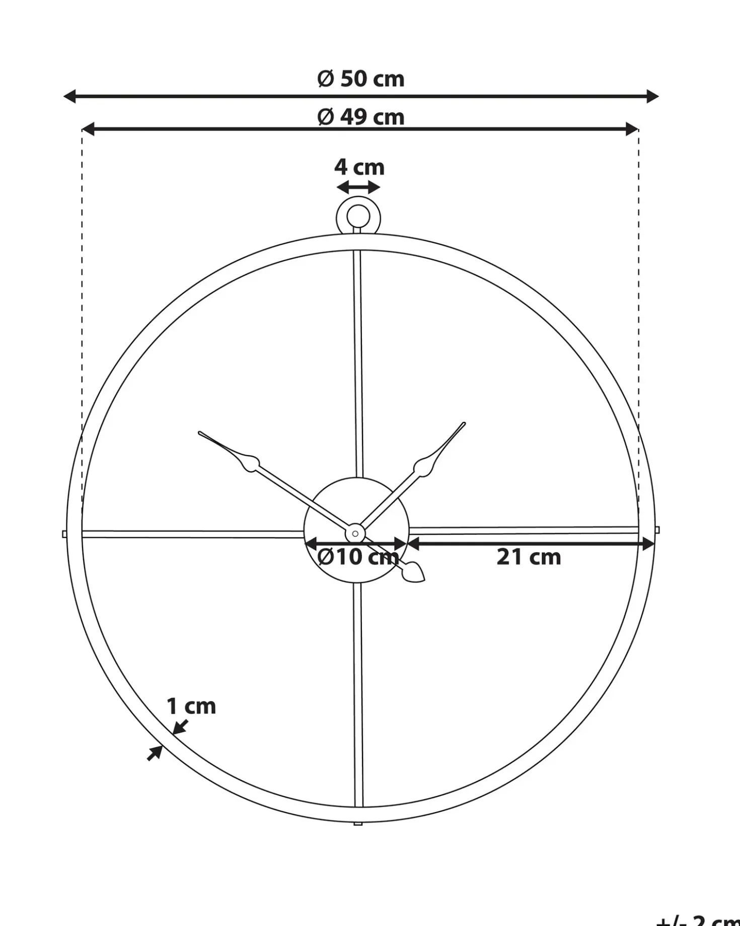 Orologio da parete ZUCHWIL 50 cm Metallo Oro