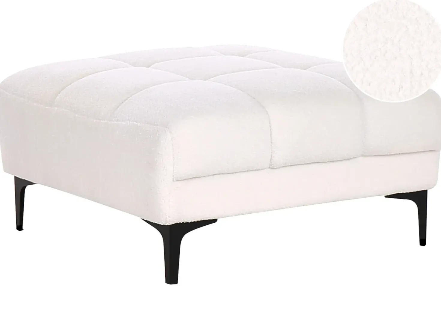 Ottomana ALNES Bouclé Bianco
