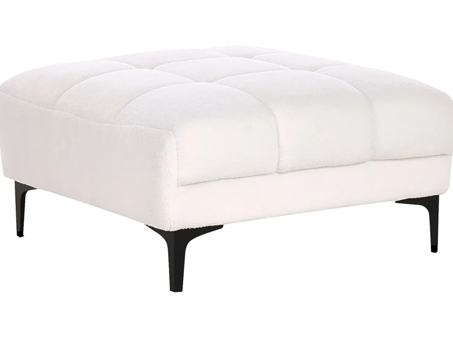 Ottomana ALNES Bouclé Bianco