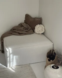 Ottomana ARDAL Bouclé Bianco sporco