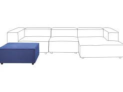 Ottomana ARDAL Velluto a coste Blu scuro