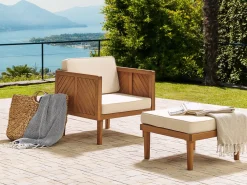 Ottomana da giardino BARATTI Legno d'acacia Marrone