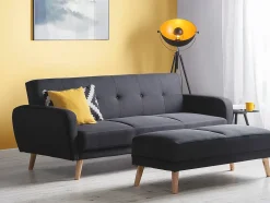 Ottomana FLORLI Tessuto Nero