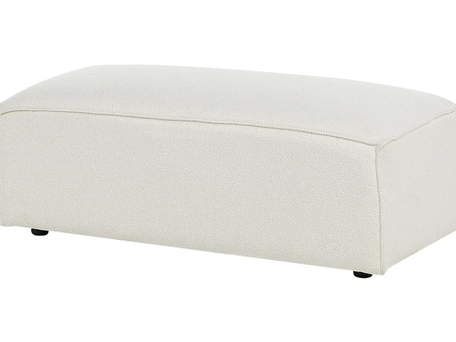 Ottomana HELLNAR Bouclé Bianco sporco