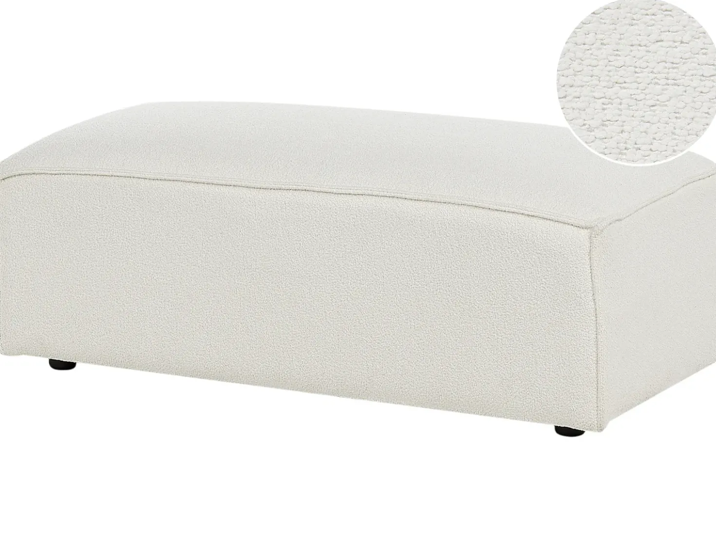 Ottomana HELLNAR Bouclé Bianco sporco