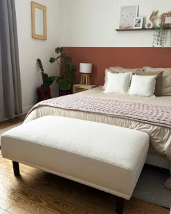 Ottomana HOLT Bouclé Bianco