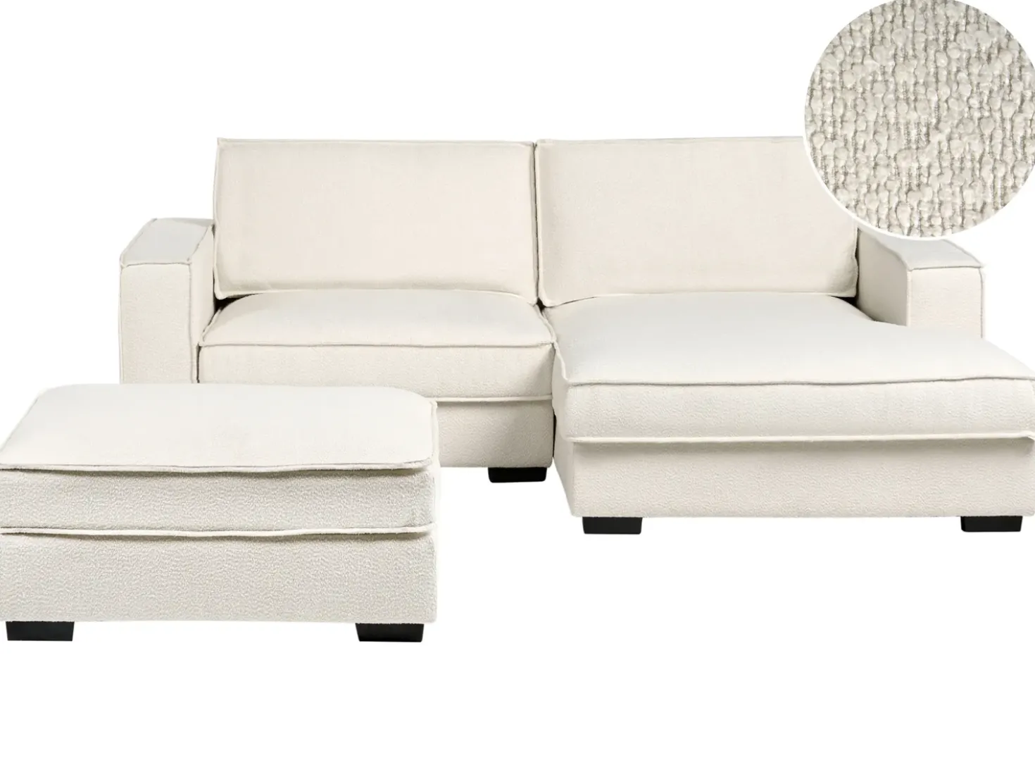 Ottomana KOLDING Bouclé Beige chiaro
