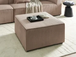 Ottomana LEMVIG Velluto a coste Beige sabbia