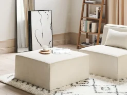Ottomana LEMVIG Velluto a coste Beige chiaro