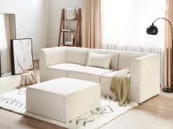 Ottomana LEMVIG Velluto a coste Beige chiaro