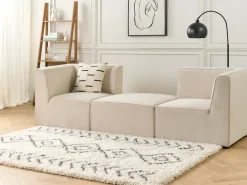 Ottomana LEMVIG Velluto a coste Beige chiaro