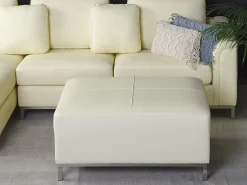 Ottomana OSLO Pelle naturale Beige chiaro