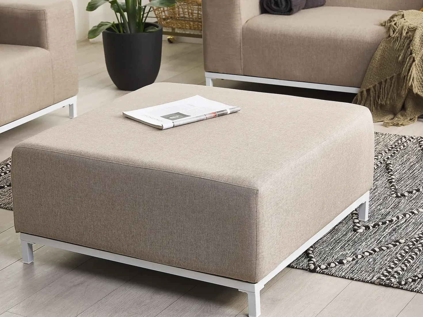 Ottomana ROVIGO Tessuto Beige