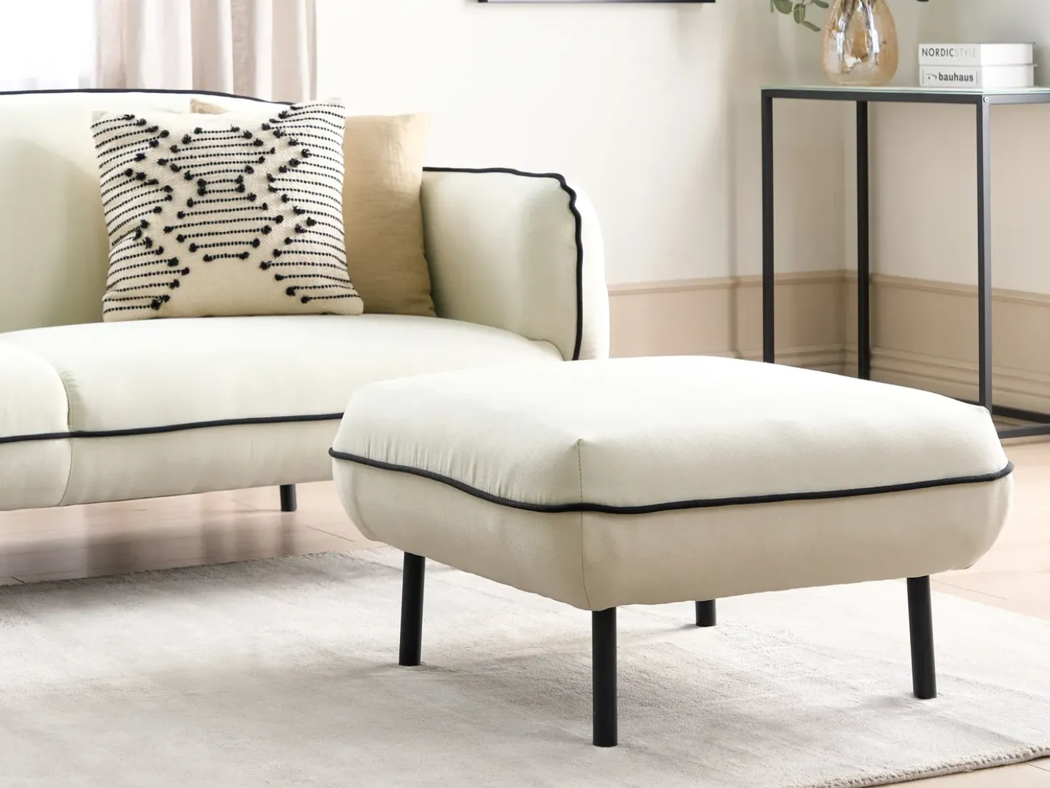Ottomana TONSBERG Tessuto Beige chiaro