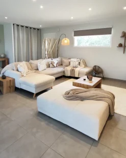 Ottomana TORPO Tessuto Beige