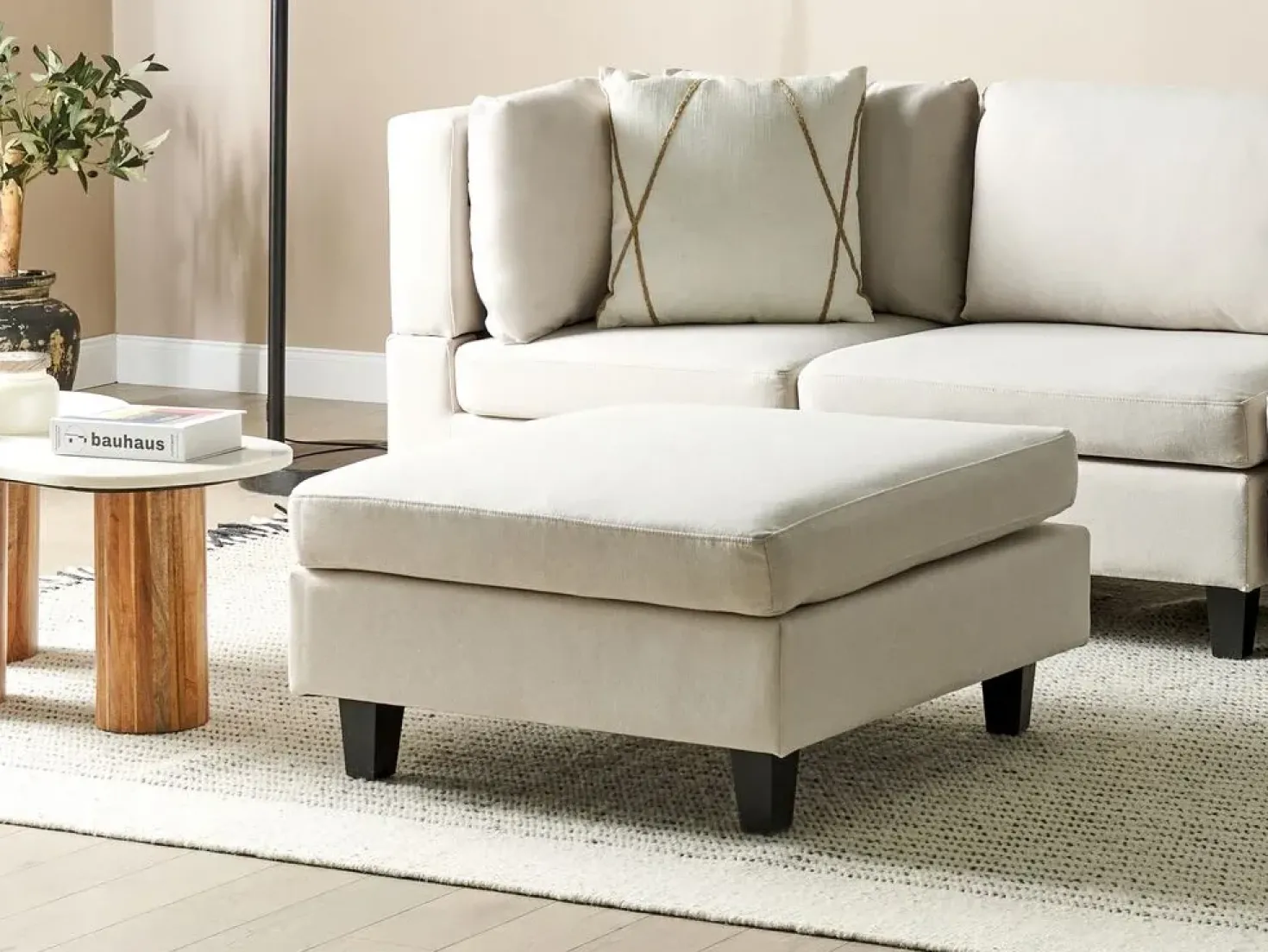 Ottomana UNSTAD Tessuto Beige chiaro