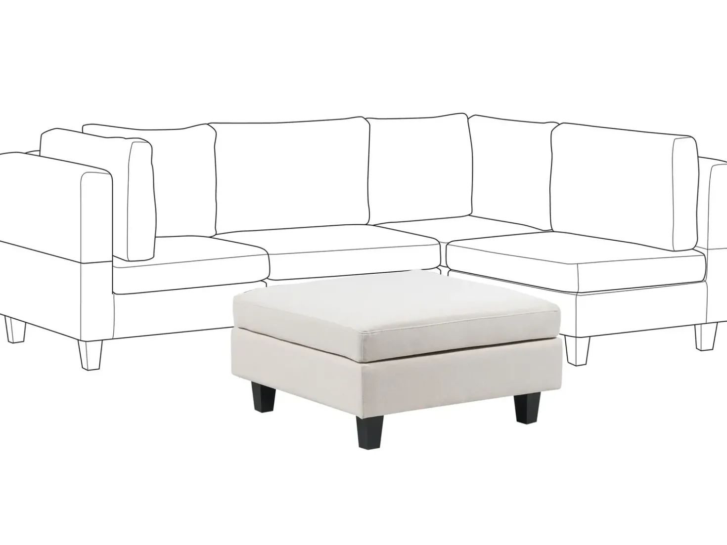 Ottomana UNSTAD Tessuto Beige chiaro