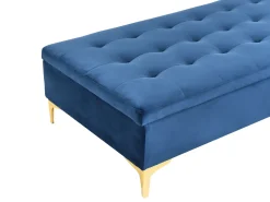 Ottomano contenitore ABERDEEN Velluto Blu marino