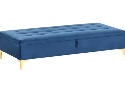 Ottomano contenitore ABERDEEN Velluto Blu marino