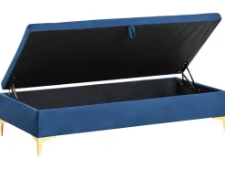 Ottomano contenitore ABERDEEN Velluto Blu marino