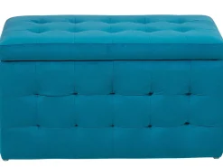 Ottomano contenitore MICHIGAN Velluto Blu oltremare
