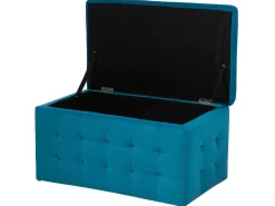 Ottomano contenitore MICHIGAN Velluto Blu oltremare