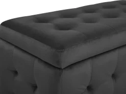 Ottomano contenitore MICHIGAN Velluto Nero