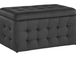 Ottomano contenitore MICHIGAN Velluto Nero