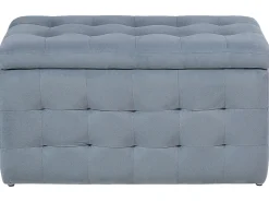 Ottomano contenitore MICHIGAN Velluto Grigio chiaro
