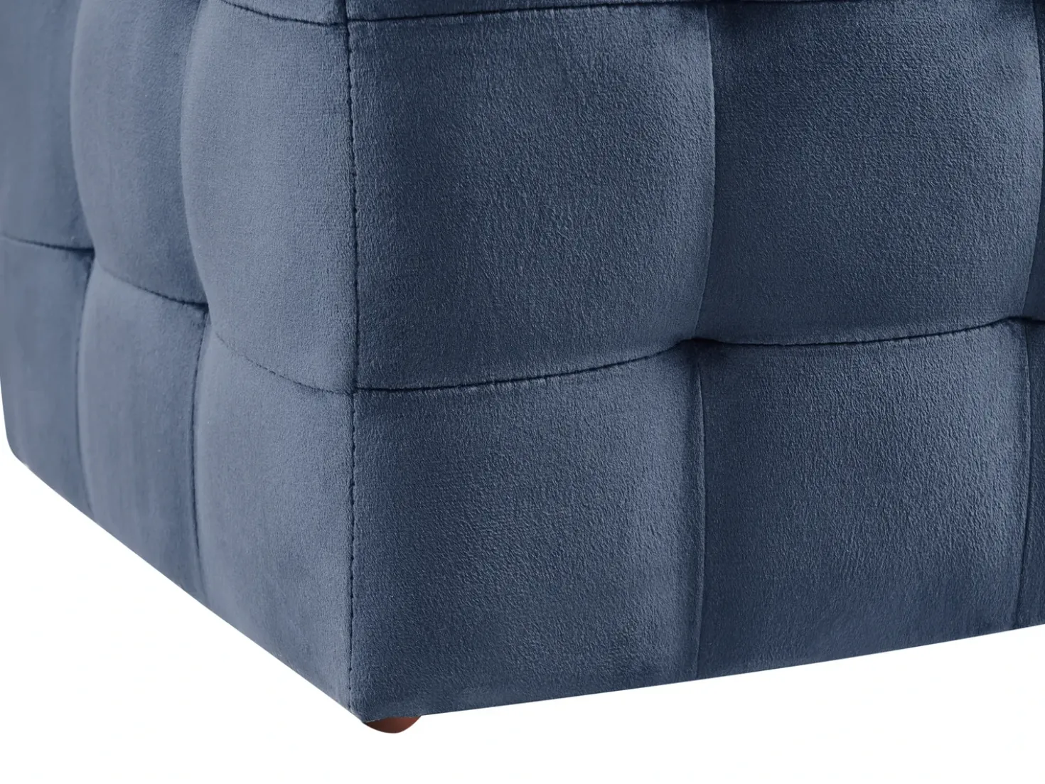 Ottomano contenitore MICHIGAN Velluto Blu scuro