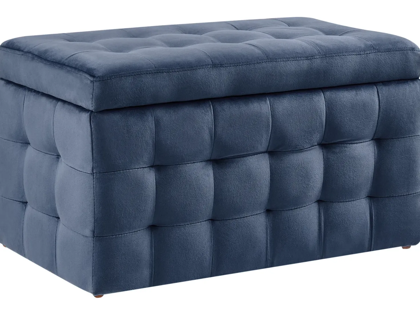 Ottomano contenitore MICHIGAN Velluto Blu scuro