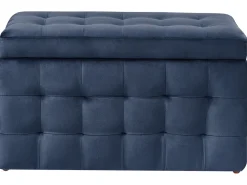 Ottomano contenitore MICHIGAN Velluto Blu scuro