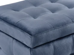 Ottomano contenitore MICHIGAN Velluto Blu scuro
