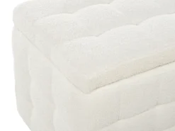 Ottomano contenitore MICHIGAN Bouclé Bianco