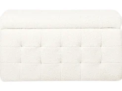 Ottomano contenitore MICHIGAN Bouclé Bianco