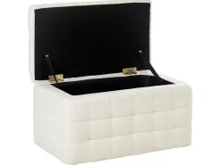 Ottomano contenitore MICHIGAN Bouclé Bianco