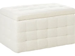 Ottomano contenitore MICHIGAN Bouclé Bianco
