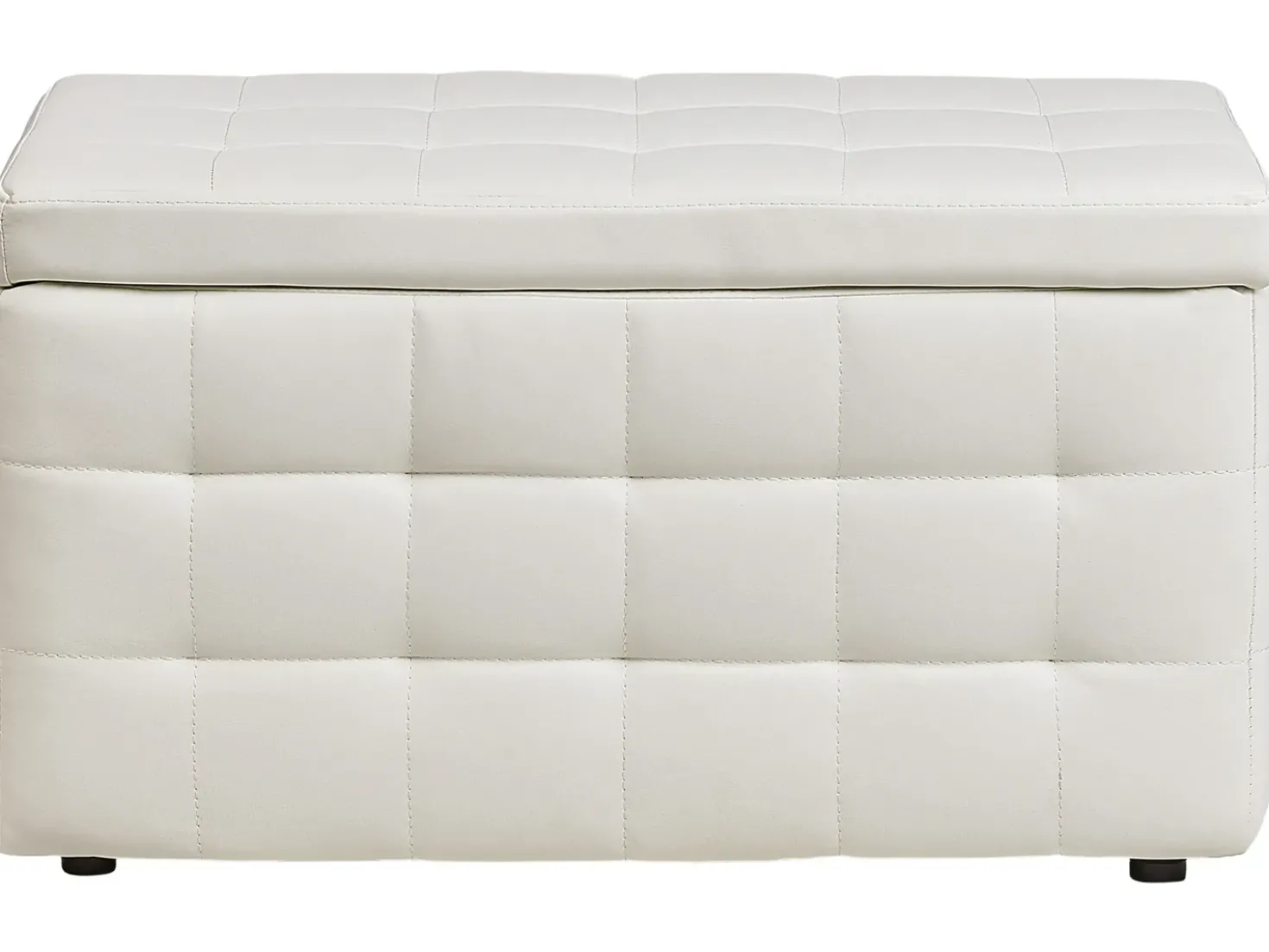 Ottomano contenitore MICHIGAN Pelle sintetica Bianco