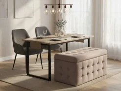 Ottomano contenitore MICHIGAN Velluto Rosa