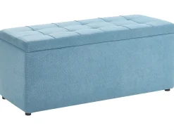 Ottomano contenitore OREM Tessuto 100 cm 40 cm Blu