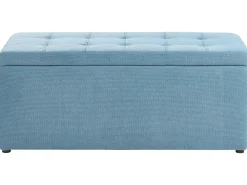 Ottomano contenitore OREM Tessuto 100 cm 40 cm Blu