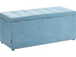 Ottomano contenitore OREM Tessuto 100 cm 40 cm Blu
