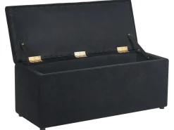 Ottomano contenitore OREM Tessuto 100 cm 40 cm Nero