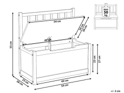 Panca contenitore BERRIMA Legno di pino Marrone chiaro/Bianco