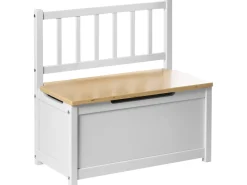 Panca contenitore BERRIMA Legno di pino Marrone chiaro/Bianco