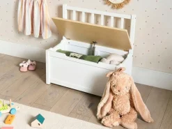 Panca contenitore BERRIMA Legno di pino Marrone chiaro/Bianco
