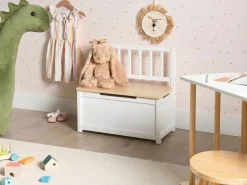 Panca contenitore BERRIMA Legno di pino Marrone chiaro/Bianco